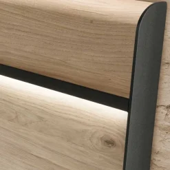 Wohnen Graue Möbel|Betten*4 Längen Doppelbett mit Beleuchtung LED - Licruva II