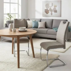 Wohnen Wohnzimmerstühle*2 oder 4 Essstühle in Kunstleder Beige - Banda (Set)