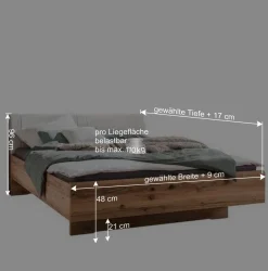 Wohnen Betten|Betten*2 Personen Bettgestell aus Kernbuche massiv - Krofun