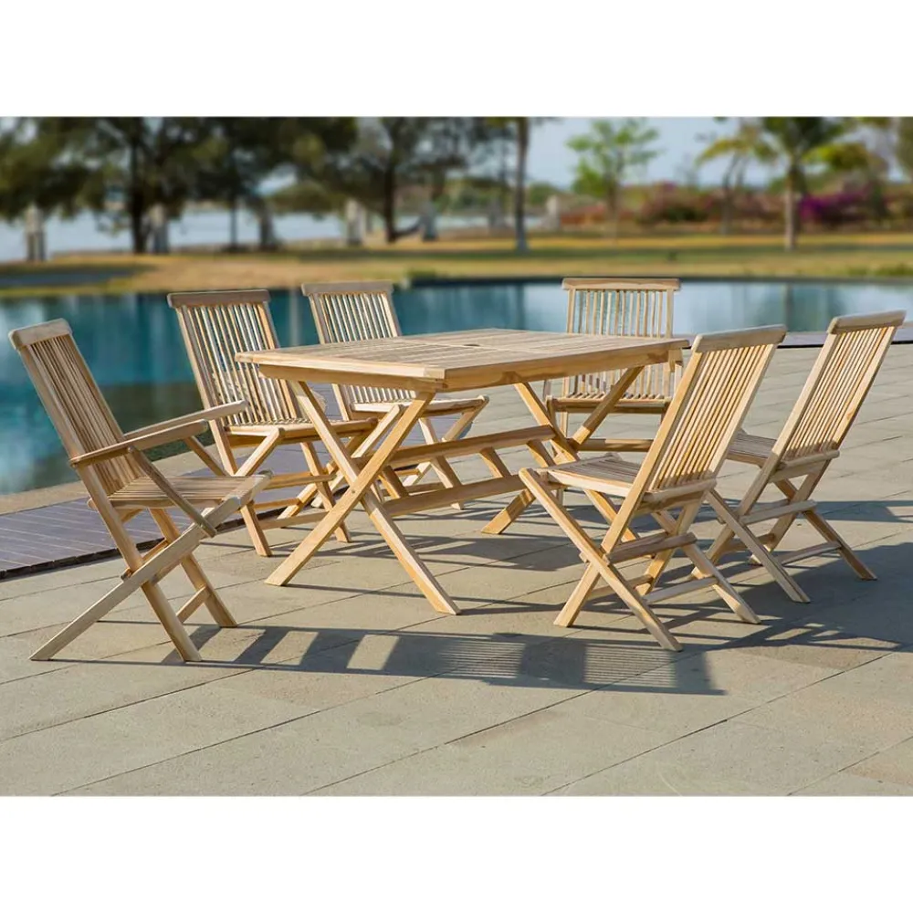 Wohnen 6 Personen Essgruppe für den Garten - Klahuma (siebenteilig)