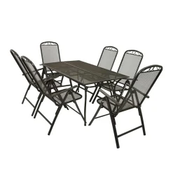 Wohnen Terrassenmöbel|Gartensitzgruppen*6 Personen Gartengruppe aus Streckmetall - Tessina (siebenteilig)