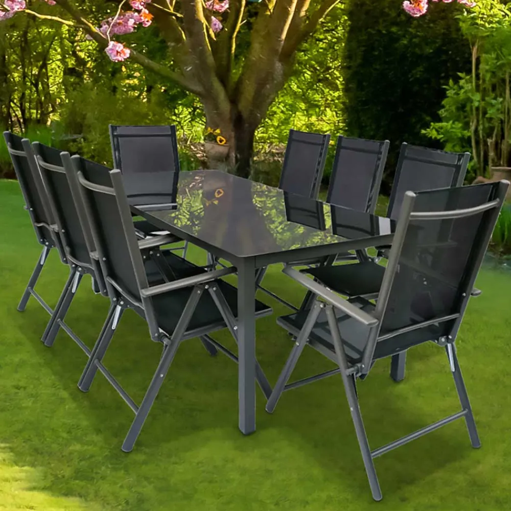 Wohnen Balkonmöbel|Terrassenmöbel*8 Personen Garten-Sitzgruppe Set - Micaelo (neunteilig)