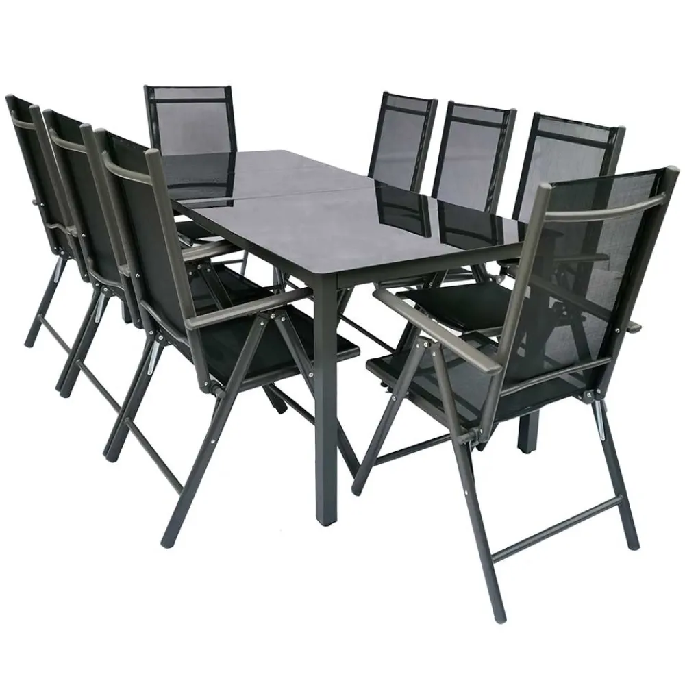 Wohnen Balkonmöbel|Terrassenmöbel*8 Personen Garten-Sitzgruppe Set - Micaelo (neunteilig)