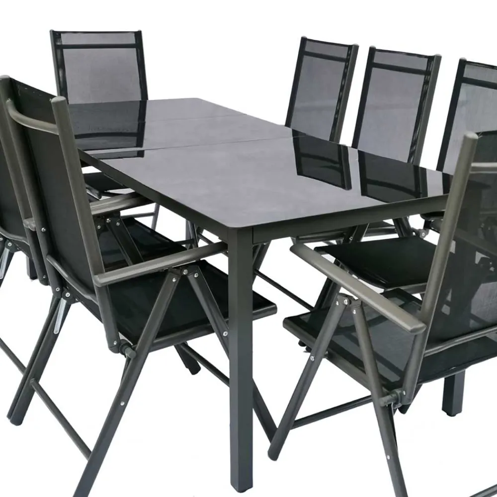 Wohnen Balkonmöbel|Terrassenmöbel*8 Personen Garten-Sitzgruppe Set - Micaelo (neunteilig)