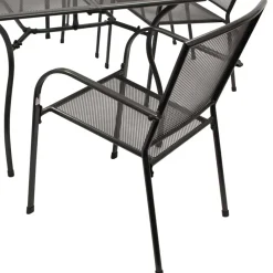 Wohnen Metall-Gartenmöbel|Balkonmöbel*6 Personen Gartentischgruppe Set - Tyago (siebenteilig)