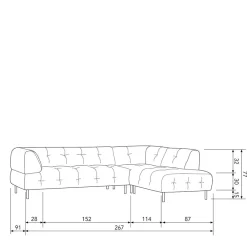 Wohnen Sofas|Sofa*4 Personen Polsterecke in Graubraun Samtbezug - Marian