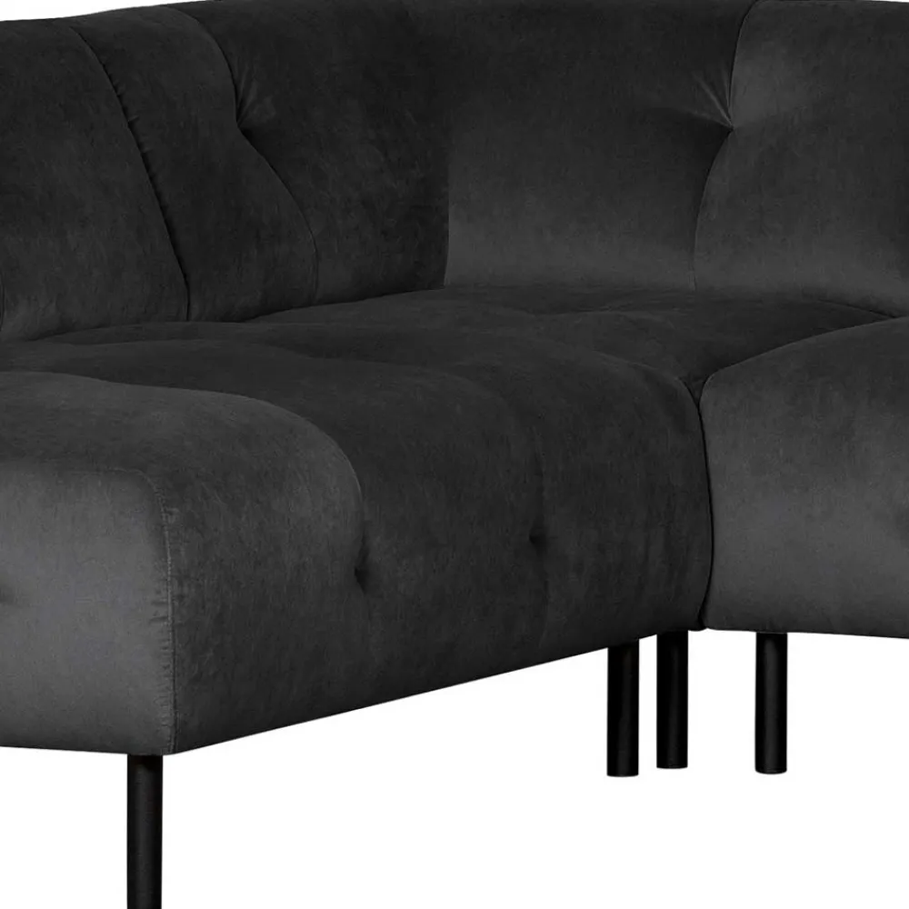 Wohnen Sofas|Sofa*4 Personen Polsterecke in Graubraun Samtbezug - Marian
