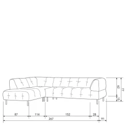 Wohnen Sofas|Sofa*4 Personen Polsterecke in Graubraun Samtbezug - Marian