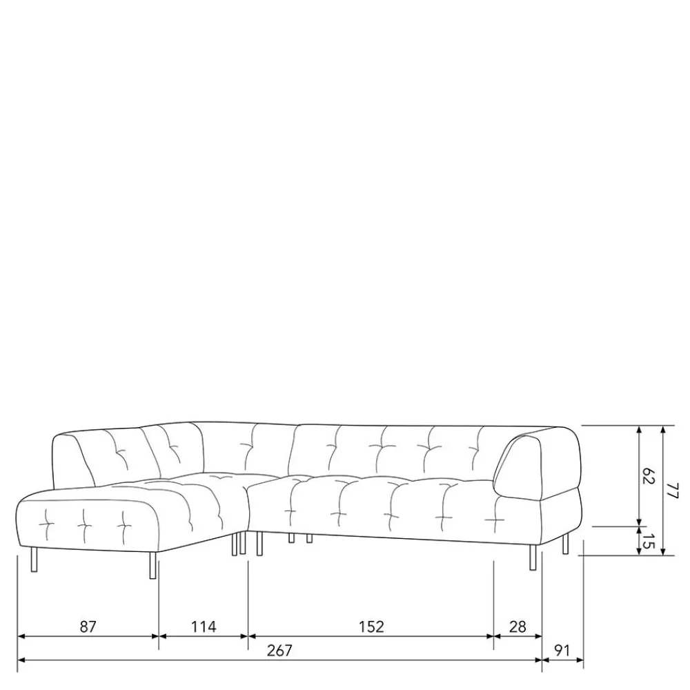 Wohnen Sofas|Sofa*4 Personen Polsterecke in Graubraun Samtbezug - Marian