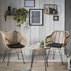 Wohnen 2 Personen Sitzgarnitur aus Kunstrattan - Vasteca (dreiteilig)