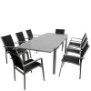 Wohnen 8 Personen Tischgruppe für Garten - Gestina (neunteilig)