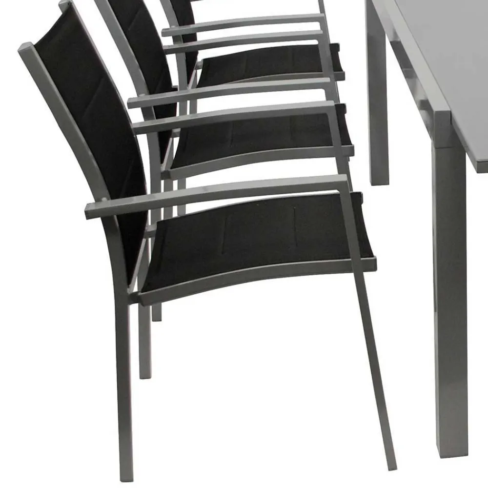 Wohnen 8 Personen Tischgruppe für Garten - Gestina (neunteilig)