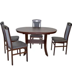 Wohnen Braune Möbel|Küchen-Essgruppen*4 Personen Tischgruppe klassisch - Telia (fünfteilig)