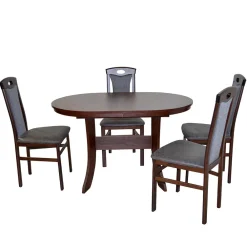 Wohnen Braune Möbel|Küchen-Essgruppen*4 Personen Tischgruppe klassisch - Telia (fünfteilig)