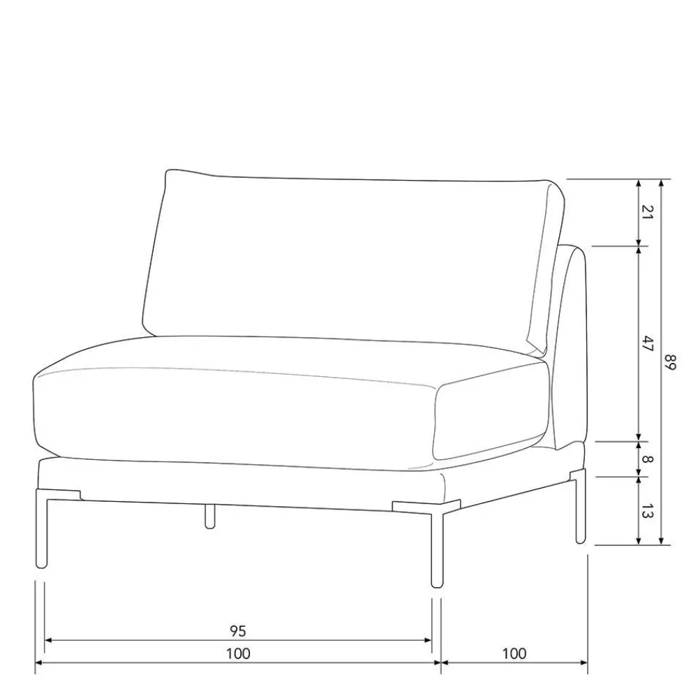 Wohnen 5 Personen Wohnlandschaft modular - Ravonia (fünfteilig)