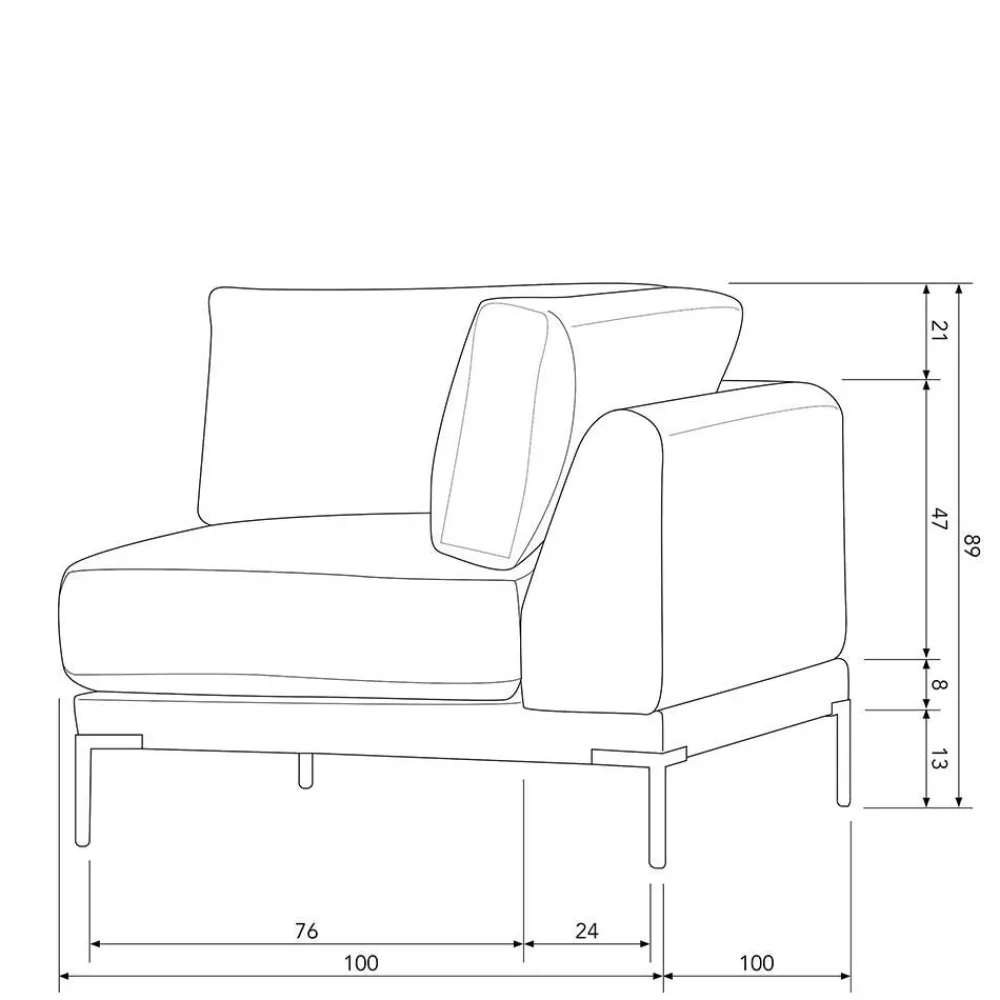 Wohnen 5 Personen Wohnlandschaft modular - Ravonia (fünfteilig)