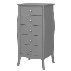 Wohnen 5 Schubladen Hochkommode in Grau lackiert - Resivia