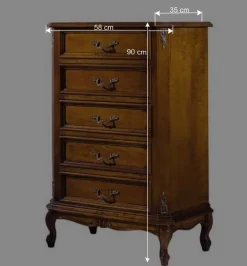 Wohnen 5 Schubladen Hochkommode im Italienischen Stil - Carlenna