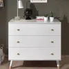 Wohnen Kindermöbel|Kinderkommoden*3 Schubladen Kommode in Weiß & Gold - Zimventa