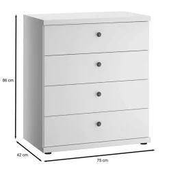 Wohnen Flurkommoden*4 Schubladen Kommode mit Metallgriffen - Flinn