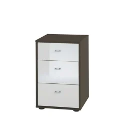 Wohnen Braune Möbel|Nachttische*3 Schubladen Kommode Murizia in Grau Braun