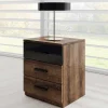 Wohnen Kommoden|Nachttische*3 Schubladen Nachtkommode in Wildeiche dunkel - Ulpro