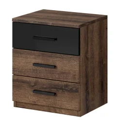 Wohnen Kommoden|Nachttische*3 Schubladen Nachtkommode in Wildeiche dunkel - Ulpro