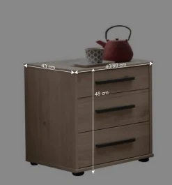 Wohnen 3 Schubladen Nachtschrank modern - Licruva