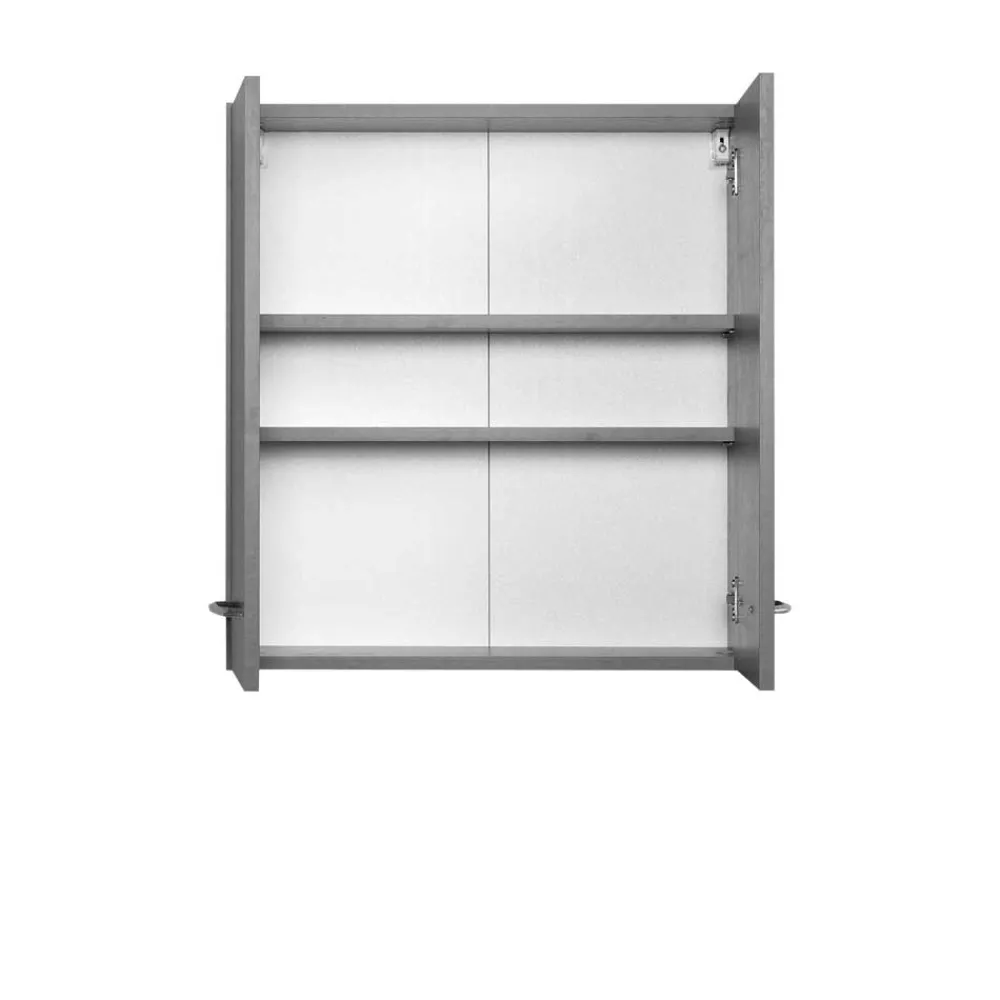 Wohnen Badschränke*2 türiger Bad Hängeschrank in Grau - Juventuda