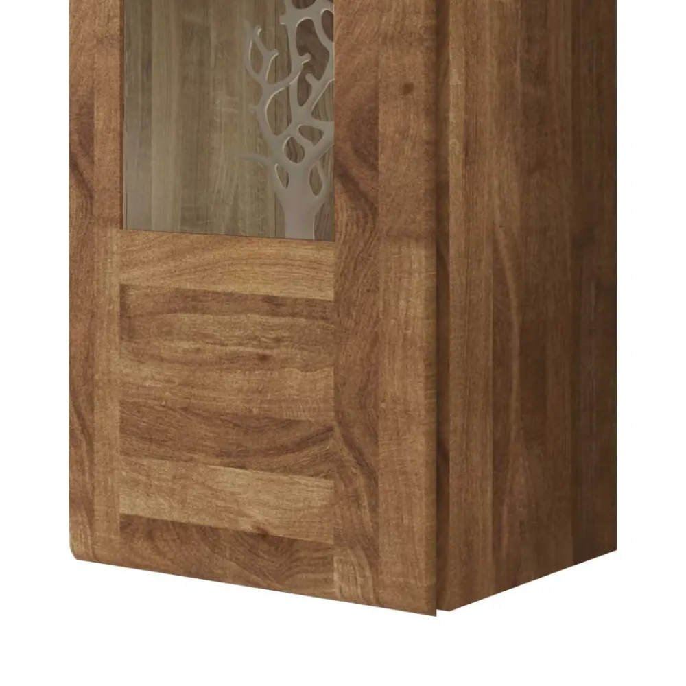 Wohnen 1 türiger Vitrine Vaskov aus Wildeiche Massivholz