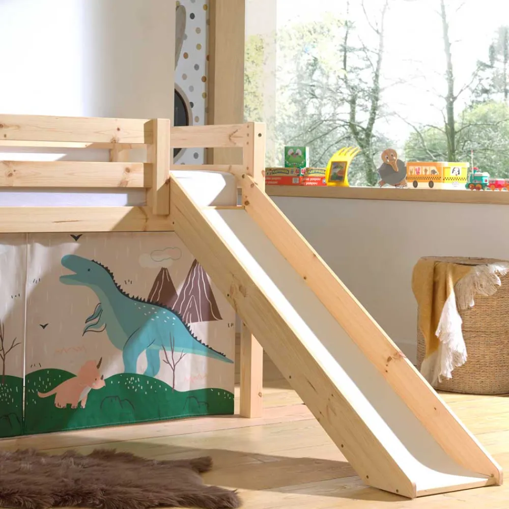 Kinder Wohnen Abenteuerbett Dinosaurier mit Rutsche - Vacoas