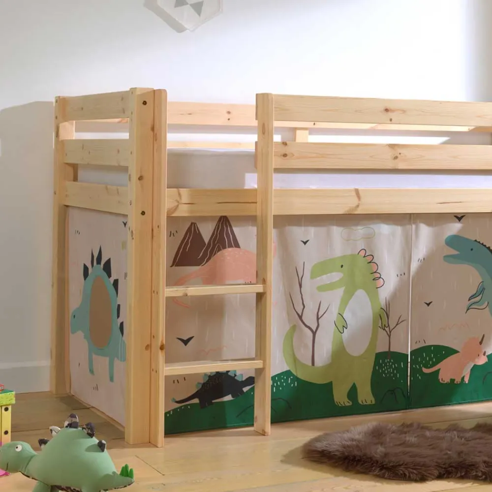 Kinder Wohnen Abenteuerbett Dinosaurier mit Rutsche - Vacoas
