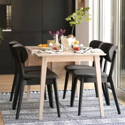 Wohnen Küchen-Essgruppen|Esszimmer Komplett*Abklappbarer Esstisch & 4 Stühle - Pessoa (fünfteilig)