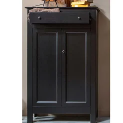 Wohnen Abschließbare Vertiko Kommode in Schwarz - Wins