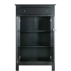 Wohnen Abschließbare Vertiko Kommode in Schwarz - Wins