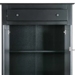 Wohnen Abschließbare Vertiko Kommode in Schwarz - Wins