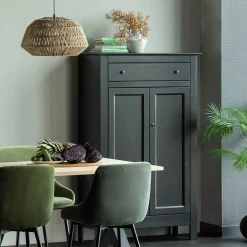 Wohnen Abschließbare Vertiko Kommode in Schwarz - Wins