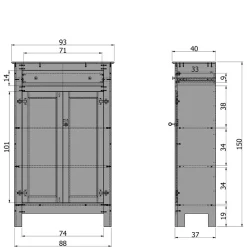 Wohnen Abschließbare Vertiko Kommode in Schwarz - Wins