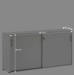 Wohnen Abschließbarer Büroschrank mit Schiebetüren - Bowsla