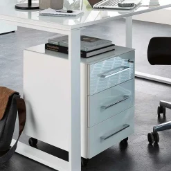 Wohnen Rollcontainer*Abschließbarer Rollcontainer in Weiß - Fidania