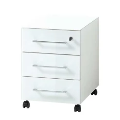 Wohnen Rollcontainer*Abschließbarer Rollcontainer in Weiß - Fidania