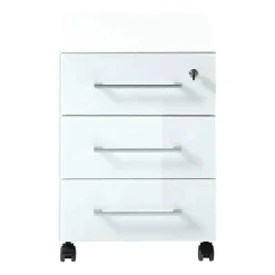 Wohnen Rollcontainer*Abschließbarer Rollcontainer in Weiß - Fidania