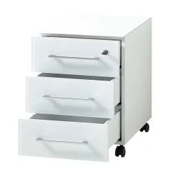 Wohnen Rollcontainer*Abschließbarer Rollcontainer in Weiß - Fidania