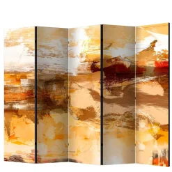 Wohnen Braune Möbel|Paravents*Abstrakt bedruckter Paravent aus Leinwand - Floys