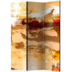 Wohnen Braune Möbel|Paravents*Abstrakt bedruckter Paravent aus Leinwand - Floys