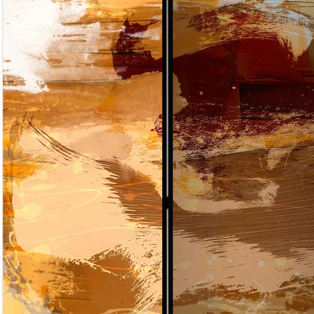 Wohnen Braune Möbel|Paravents*Abstrakt bedruckter Paravent aus Leinwand - Floys