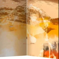 Wohnen Braune Möbel|Paravents*Abstrakt bedruckter Paravent aus Leinwand - Floys