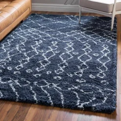 Wohnen Abstrakt gemusterter Läufer Teppich in Blau - Gunnar