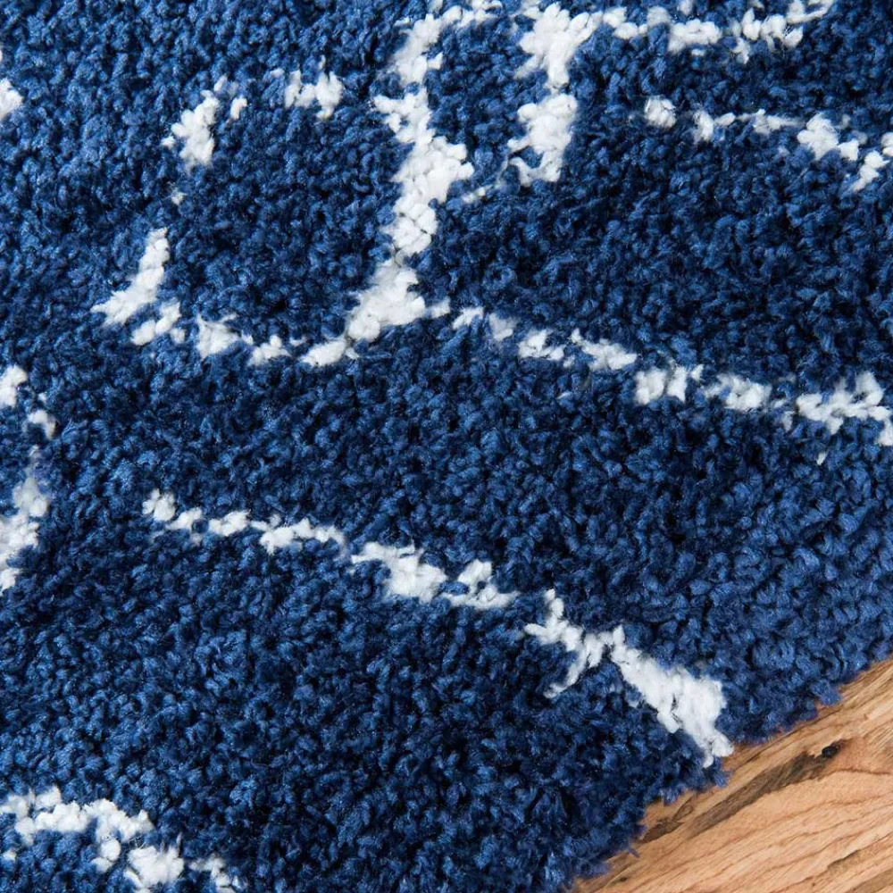 Wohnen Abstrakt gemusterter Läufer Teppich in Blau - Gunnar