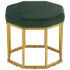 Wohnen Achteck Hocker in Dunkelgrün & Gold - Furciona